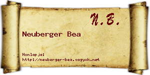 Neuberger Bea névjegykártya